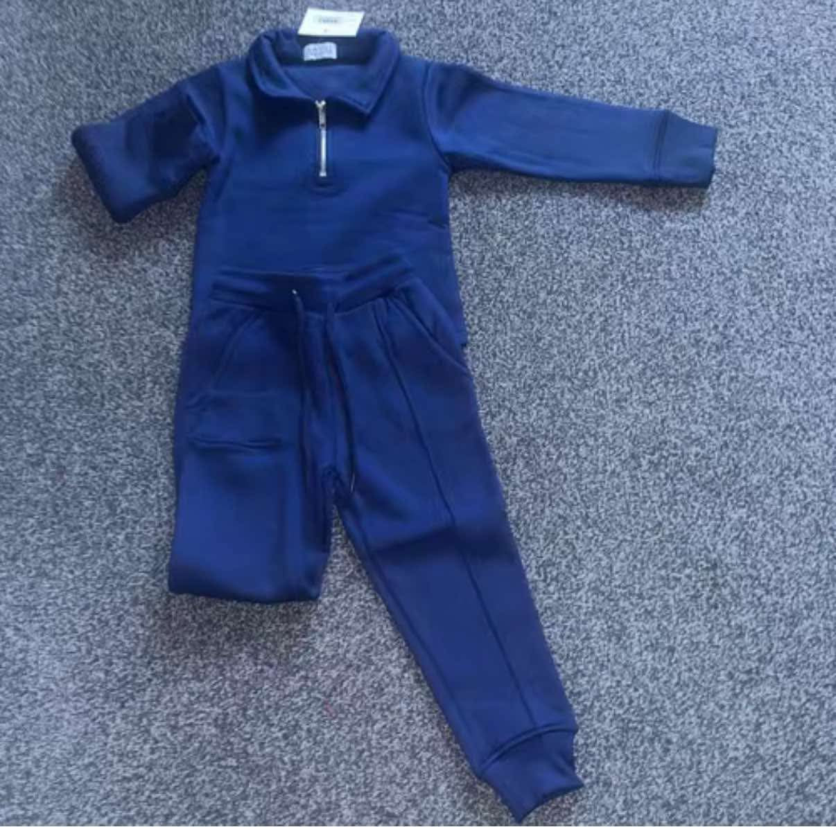 Navy tracksuit zip up jumper